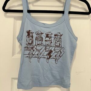 Bella Canvas Light Blue Cowgirl Graphic Tank Top